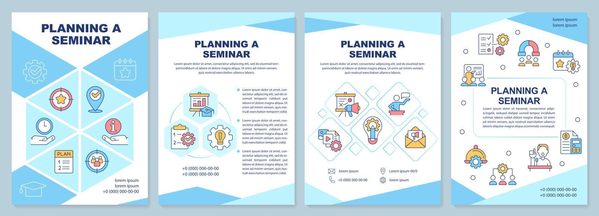 planning congres blauw brochure sjabloon vector