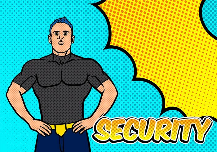 Bouncer Security pop art achtergrond vector