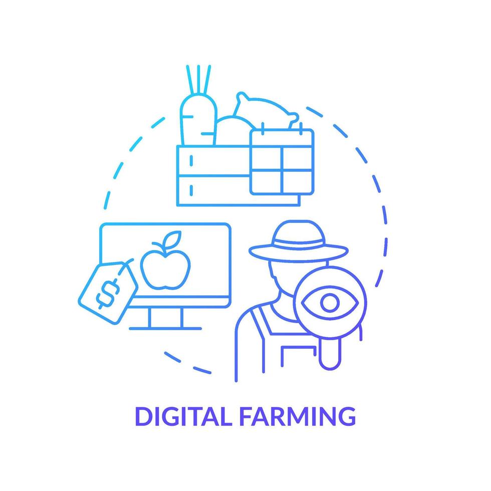 digitaal landbouw blauw helling concept icoon vector