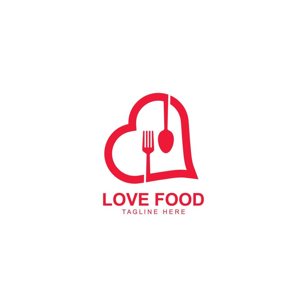 liefde voedsel logo vector icoon illustratie