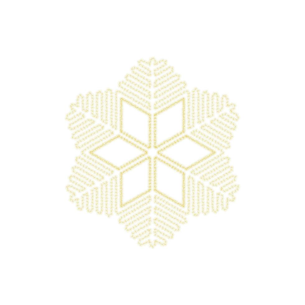Kerstmis gouden sneeuwvlok decoratie van goud schitteren schijnend sparkles Aan wit transparant achtergrond. vector glinsterende schijnen sneeuwvlok voor Kerstmis of nieuw jaar ontwerp sjabloon