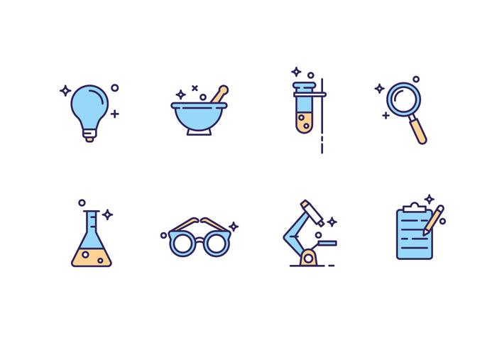 gratis wetenschappelijke laboratorium iconen vector