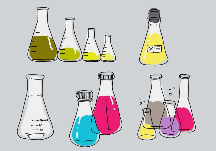 Erlenmeyer Collectie Handgetekende Vectorillustratie vector