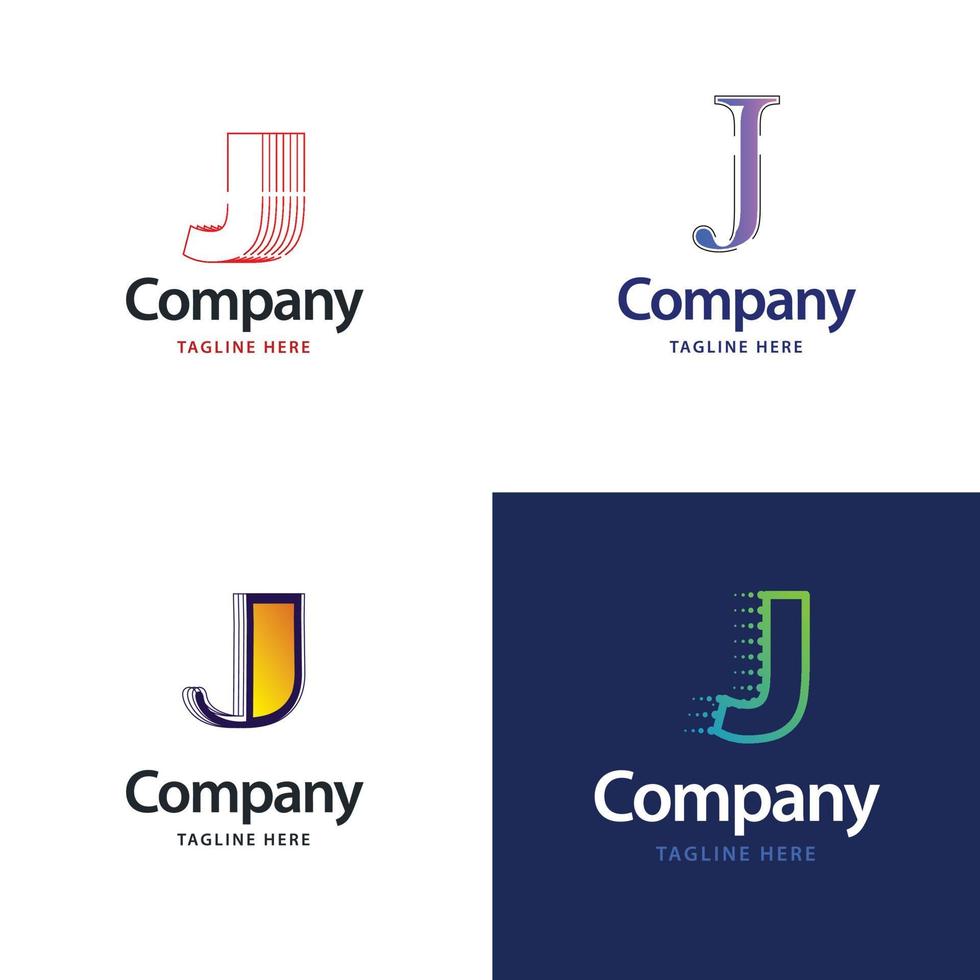 brief j groot logo pak ontwerp creatief modern logos ontwerp voor uw bedrijf vector