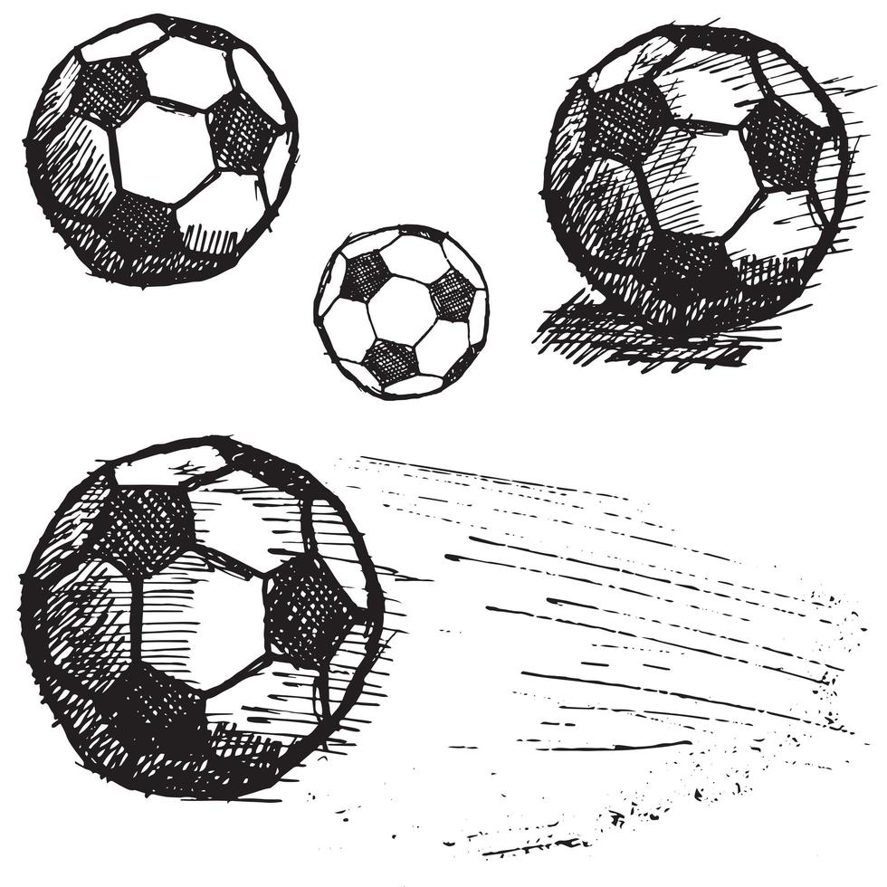 voetbal voetbal schets set geïsoleerd vector