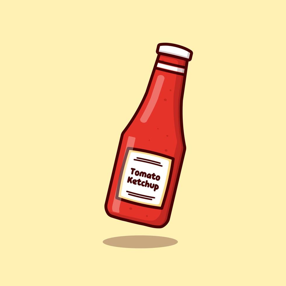 tomaat saus ketchup tekenfilm vector icoon illustratie