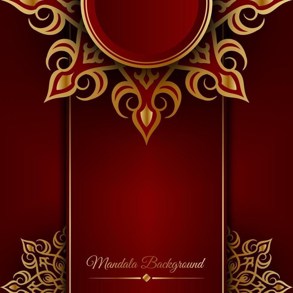 rood luxe achtergrond met mandala ornament vector