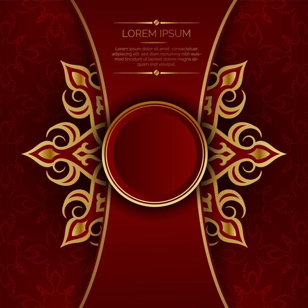 rood luxe achtergrond met mandala ornament vector