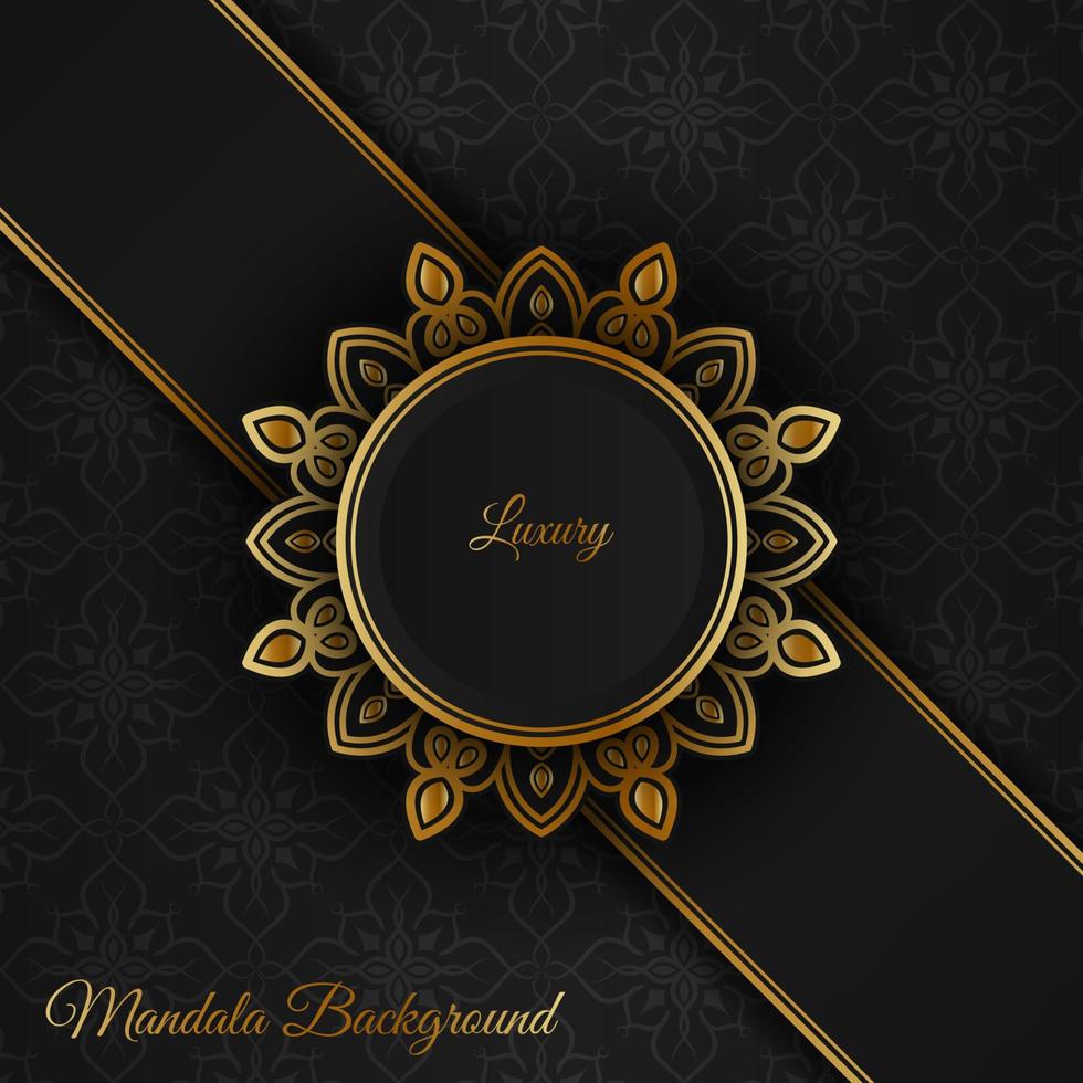 zwart luxe achtergrond, met mandala ornament vector