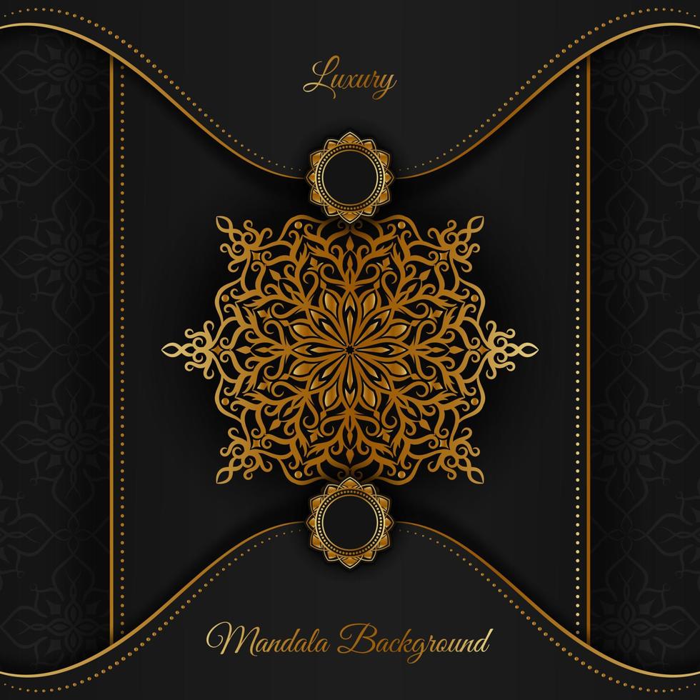 zwart luxe achtergrond met mandala ornament vector