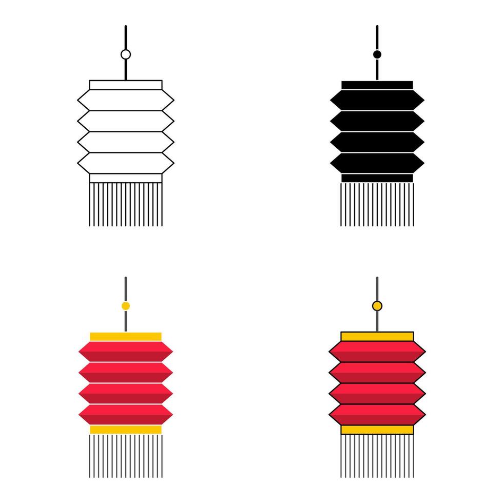 Chinese lantaarn in vlak stijl geïsoleerd vector