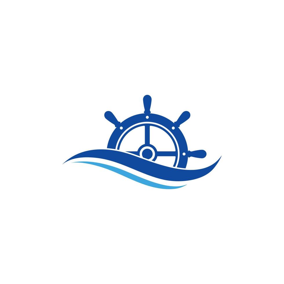 schip stuurinrichting logo vector icoon illustratie sjabloon