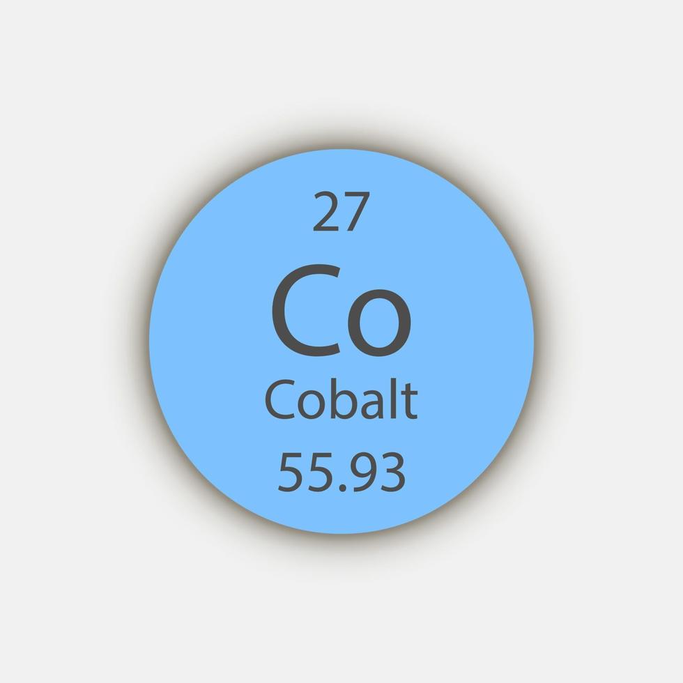 kobalt symbool. scheikundig element van het periodiek systeem. vectorillustratie. vector