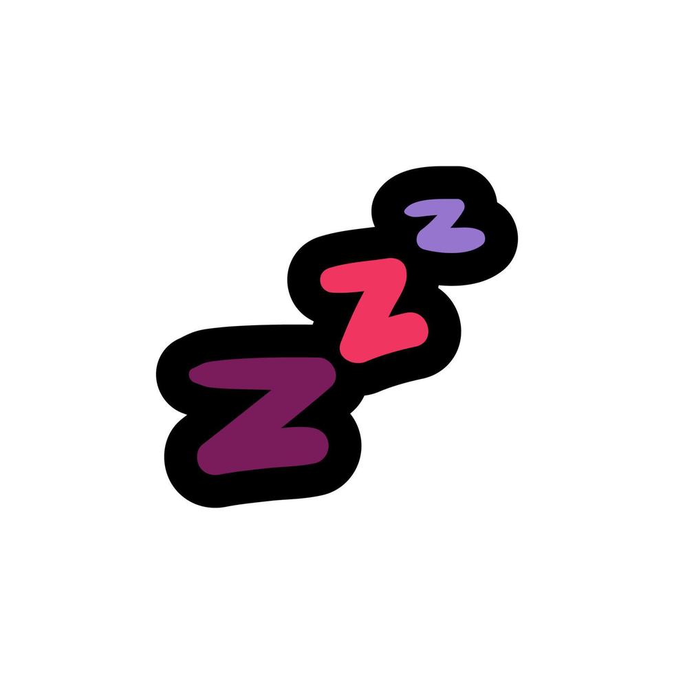 zzz belettering gestikt kader illustratie vector