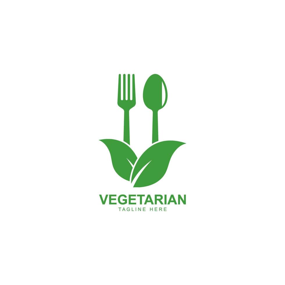 menselijk gezond vegetarisch voedsel logo vector icoon illustratie