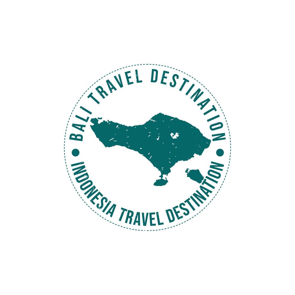 Bali logo teken. reizen rubber postzegel met de naam en kaart van eiland vector