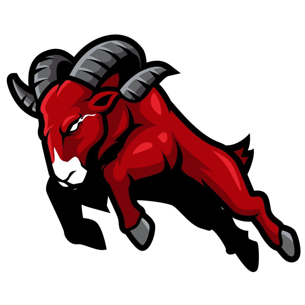 RAM boos mascotte logo ontwerp vol lichaam vector