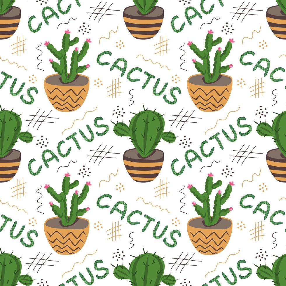 sappig en cactus naadloos patroon vector