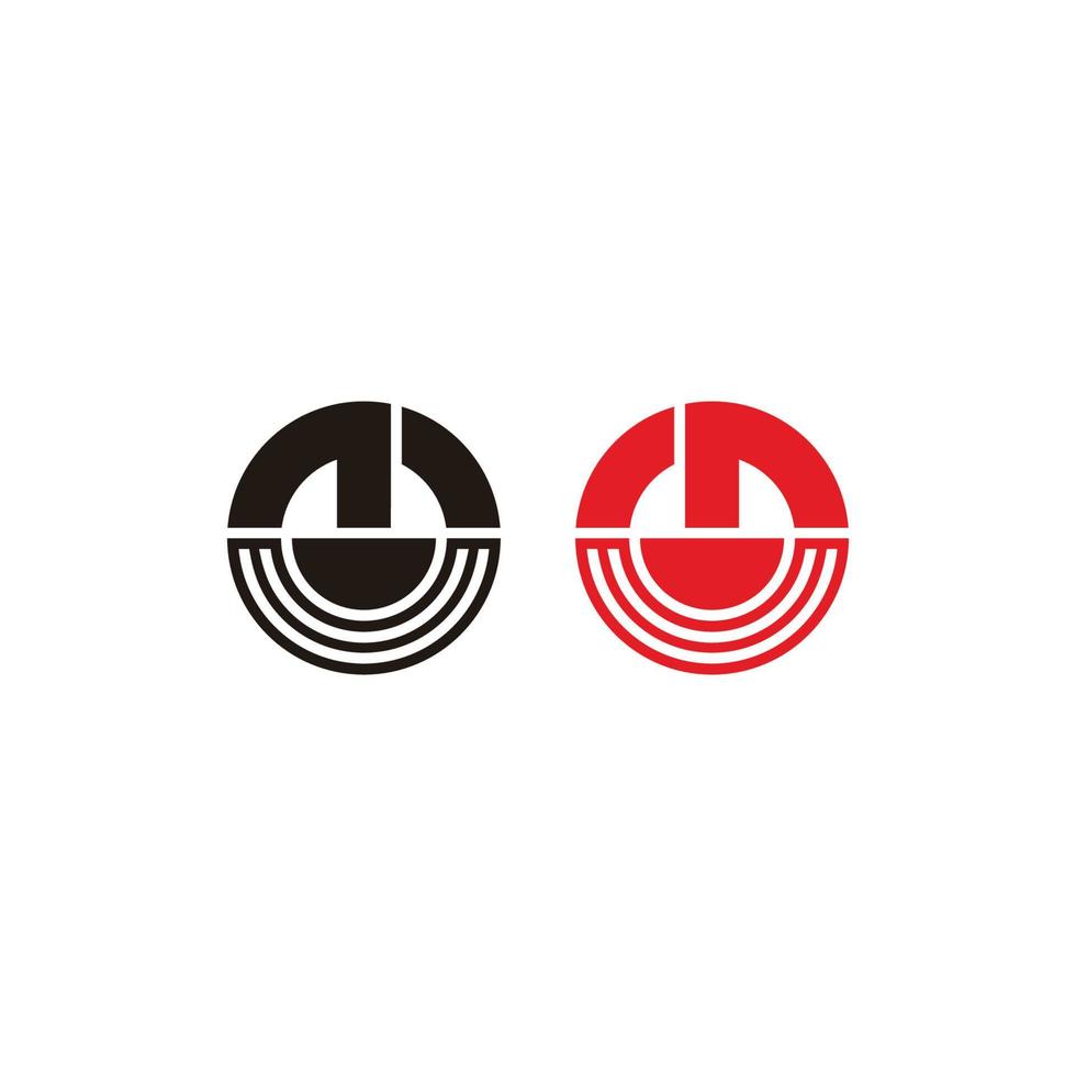 abstract macht knop cirkel O symbool logo vector