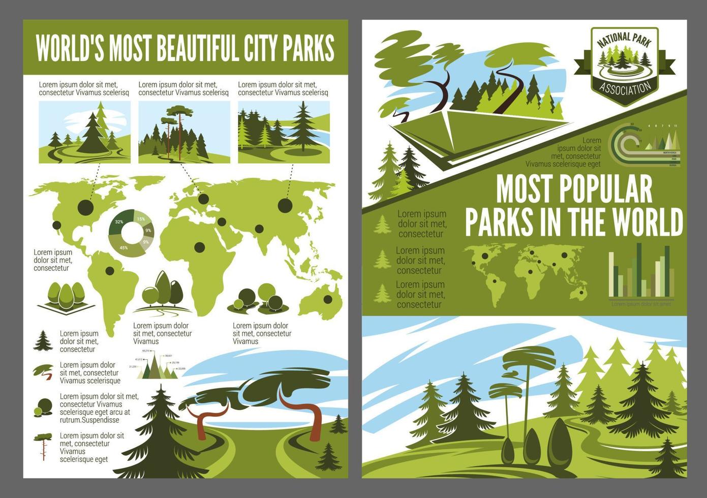 landschapsarchitectuur ontwerp onderhoud vector infographic