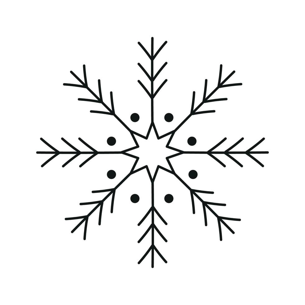 zwart sneeuwvlok icoon geïsoleerd Aan wit achtergrond. Kerstmis en nieuw jaar ontwerp element, bevroren symbool, vector illustratie