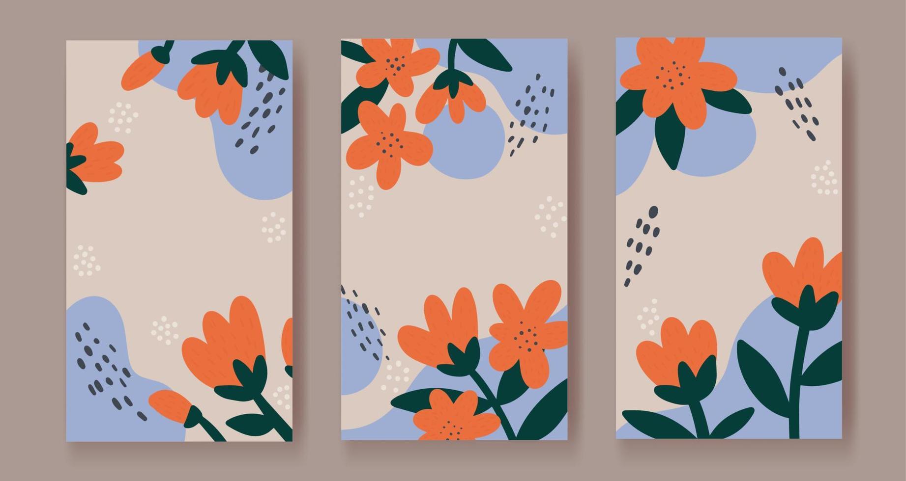 hand- getrokken zomer vector achtergrond. abstract bloemen Hoes voor sociaal media verhalen, poster, uitnodiging, brochure. bewerkbare Sjablonen met ruimte voor tekst