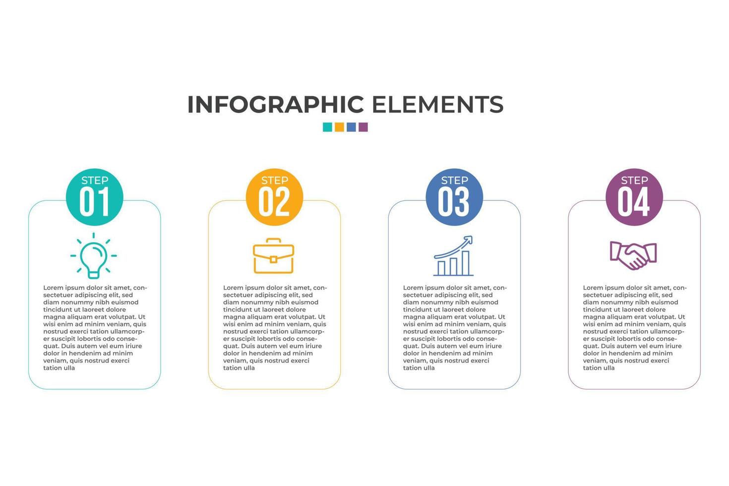 4 stappen infographics vector