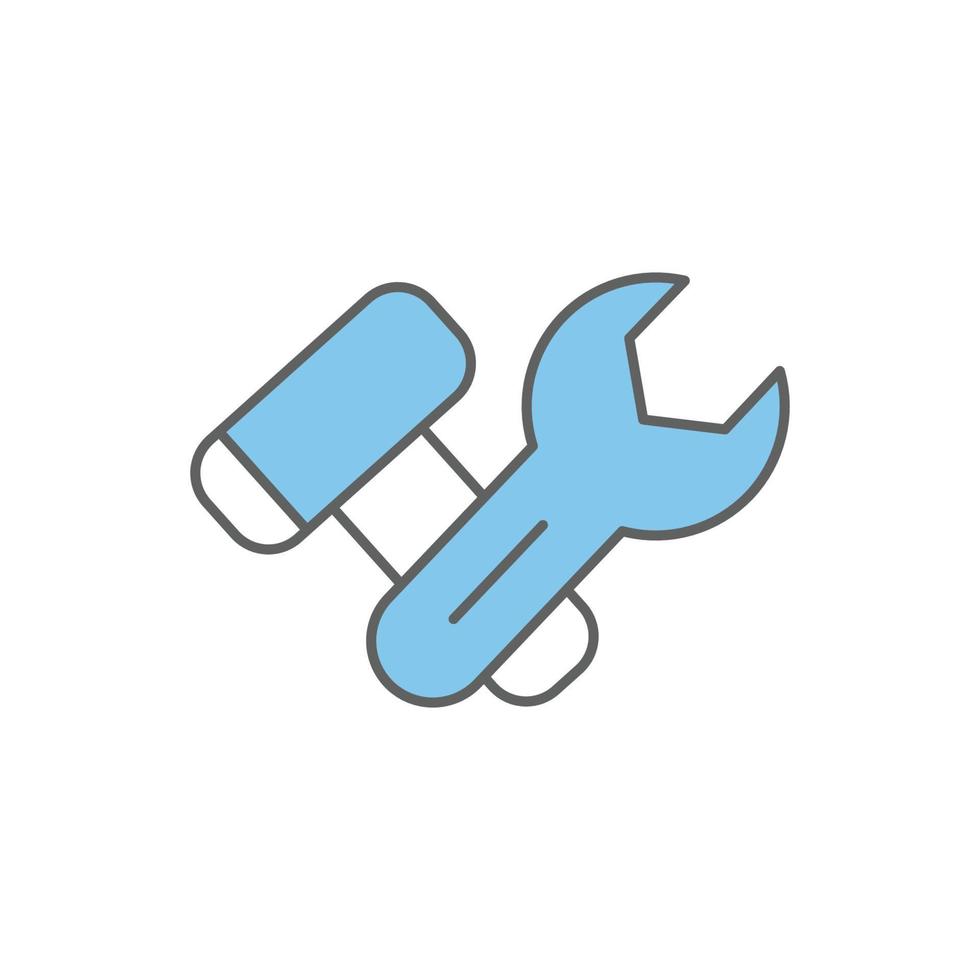 hamer icoon illustratie met moersleutel. geschikt voor onderhoud icoon. twee toon icoon stijl. icoon verwant naar bouw. gemakkelijk vector ontwerp bewerkbare