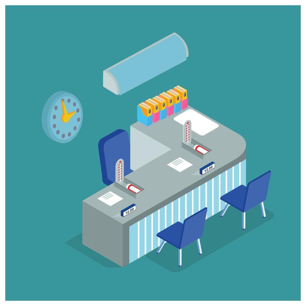 3d isometrische illustratie kliniek high Tech medisch bijstand snel diagnose behandeling dokter . vector isometrische illustratie geschikt voor diagrammen, infografieken, en andere grafisch middelen