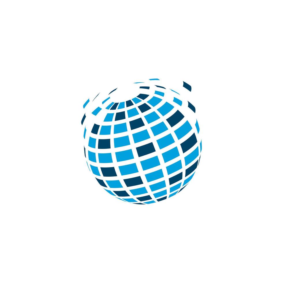 draad wereld logo vector icoon