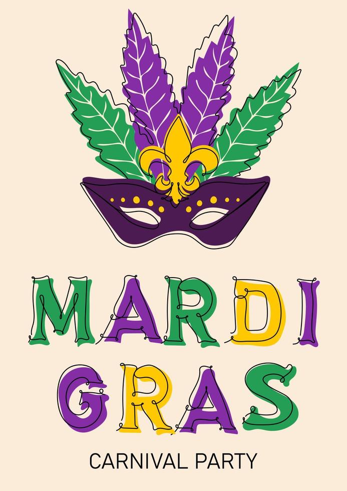 mardi gras carnaval partij ontwerp. vector