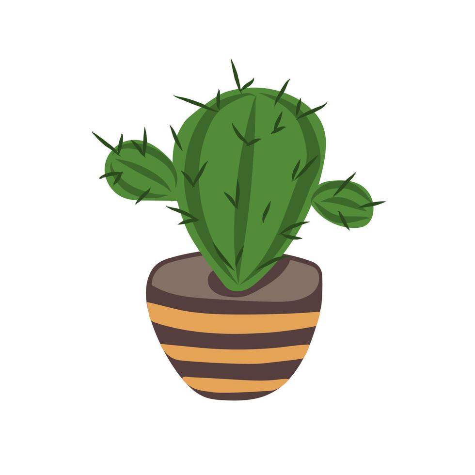 hand getekend cactus in pot in tekening stijl vector