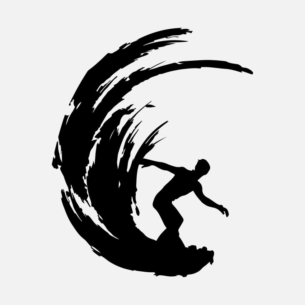 surfers silhouet vector wit achtergrond illustratie grafiek