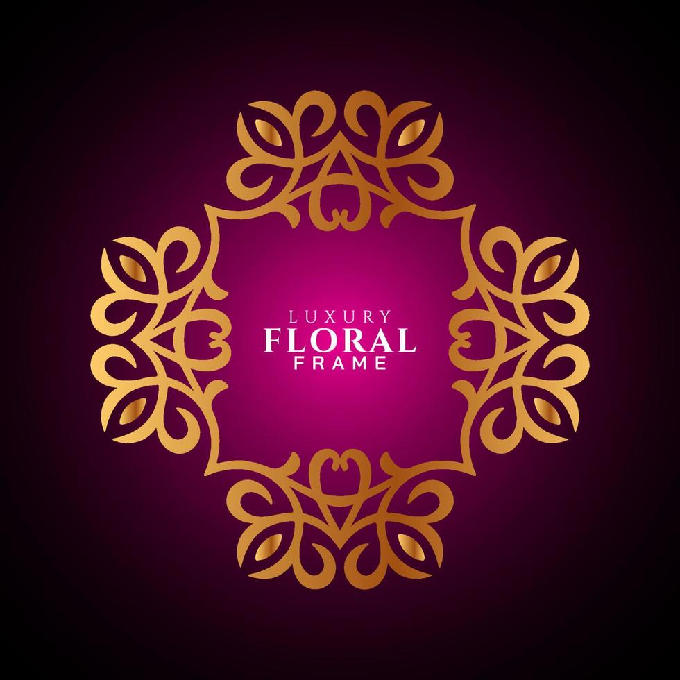 luxe elegant cirkel bloemen kader gouden ronde decoratief hoeken vector