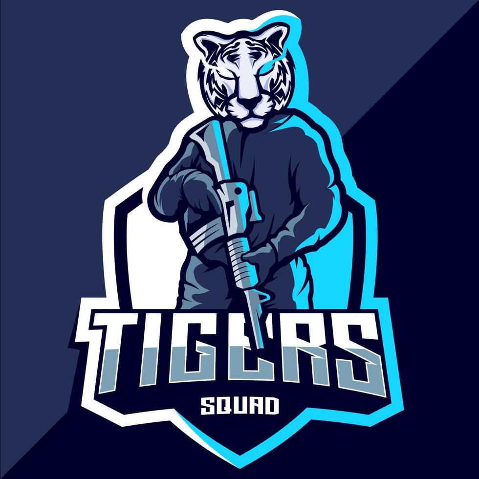 tijger ploeg esport logo ontwerp vector