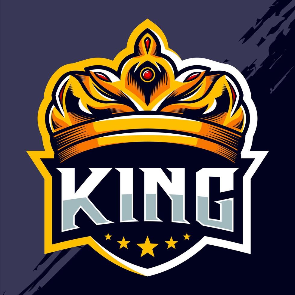 koning kroon esport logo ontwerp vector