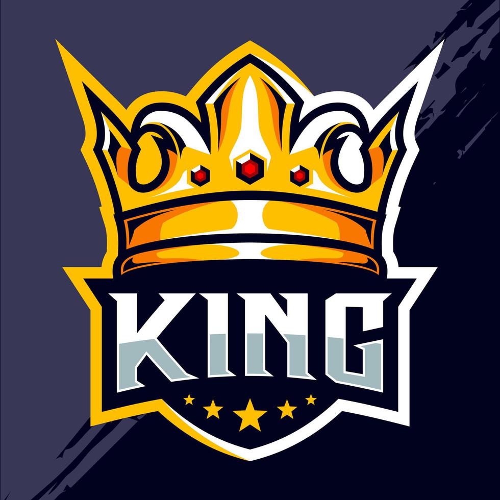 koning kroon esport logo ontwerp vector