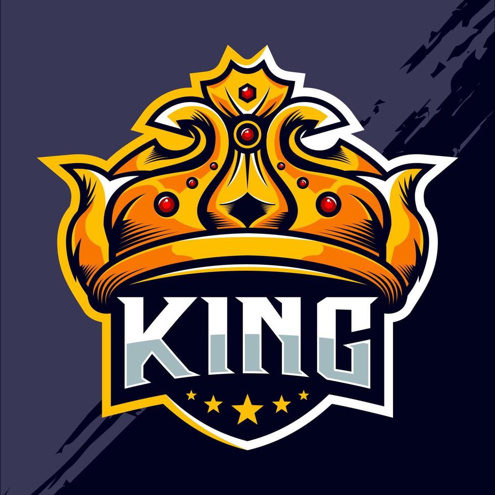 koning kroon esport logo ontwerp vector