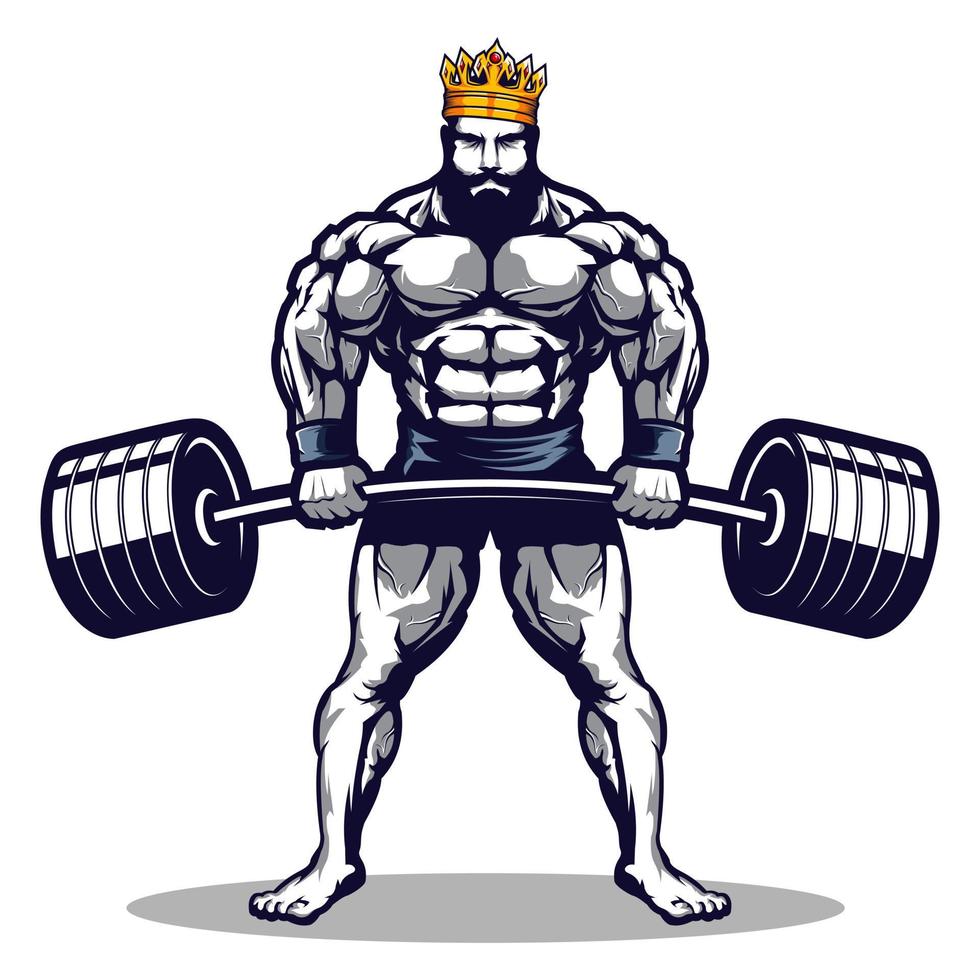 koning bodybuilding en Sportschool logo vector