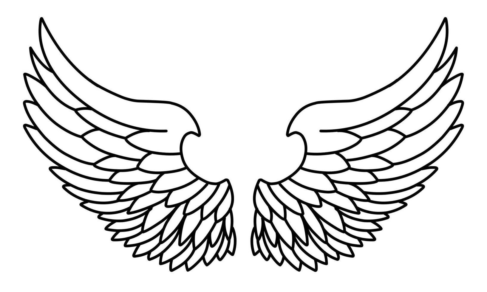 vrij vector engel Vleugels lijn kunst en schets