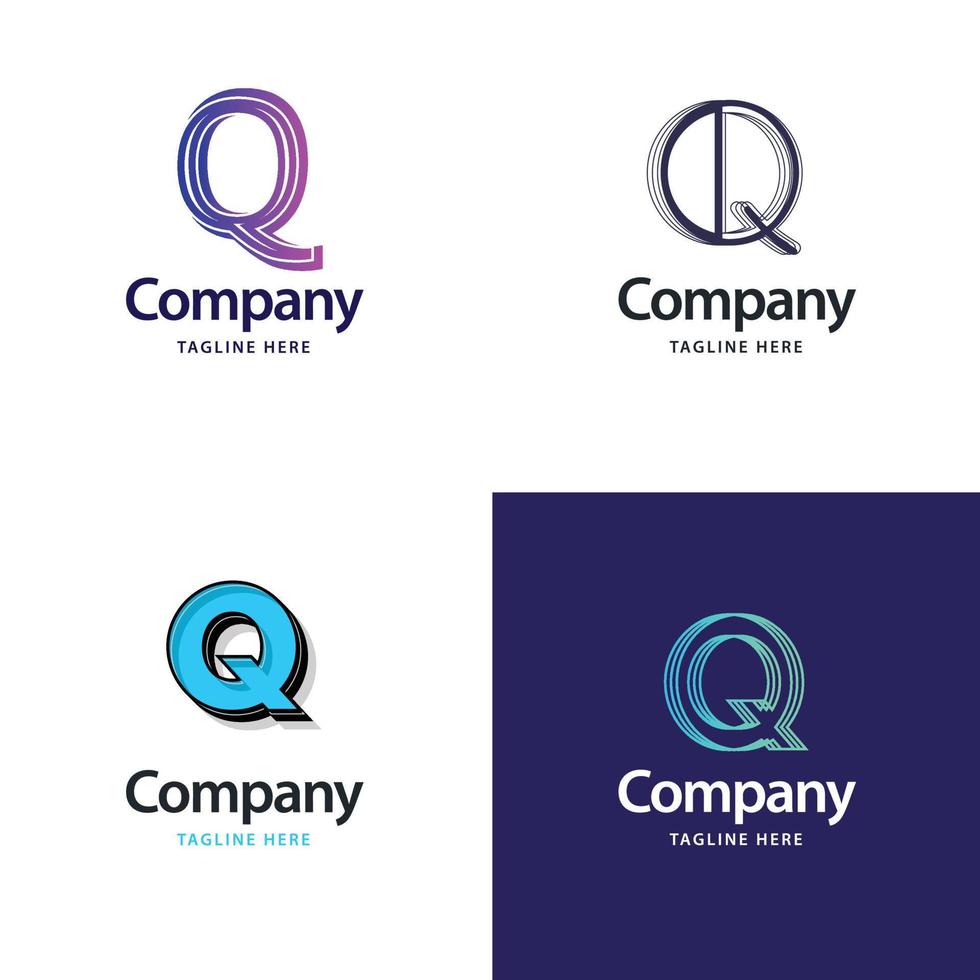 brief q groot logo pak ontwerp creatief modern logos ontwerp voor uw bedrijf vector