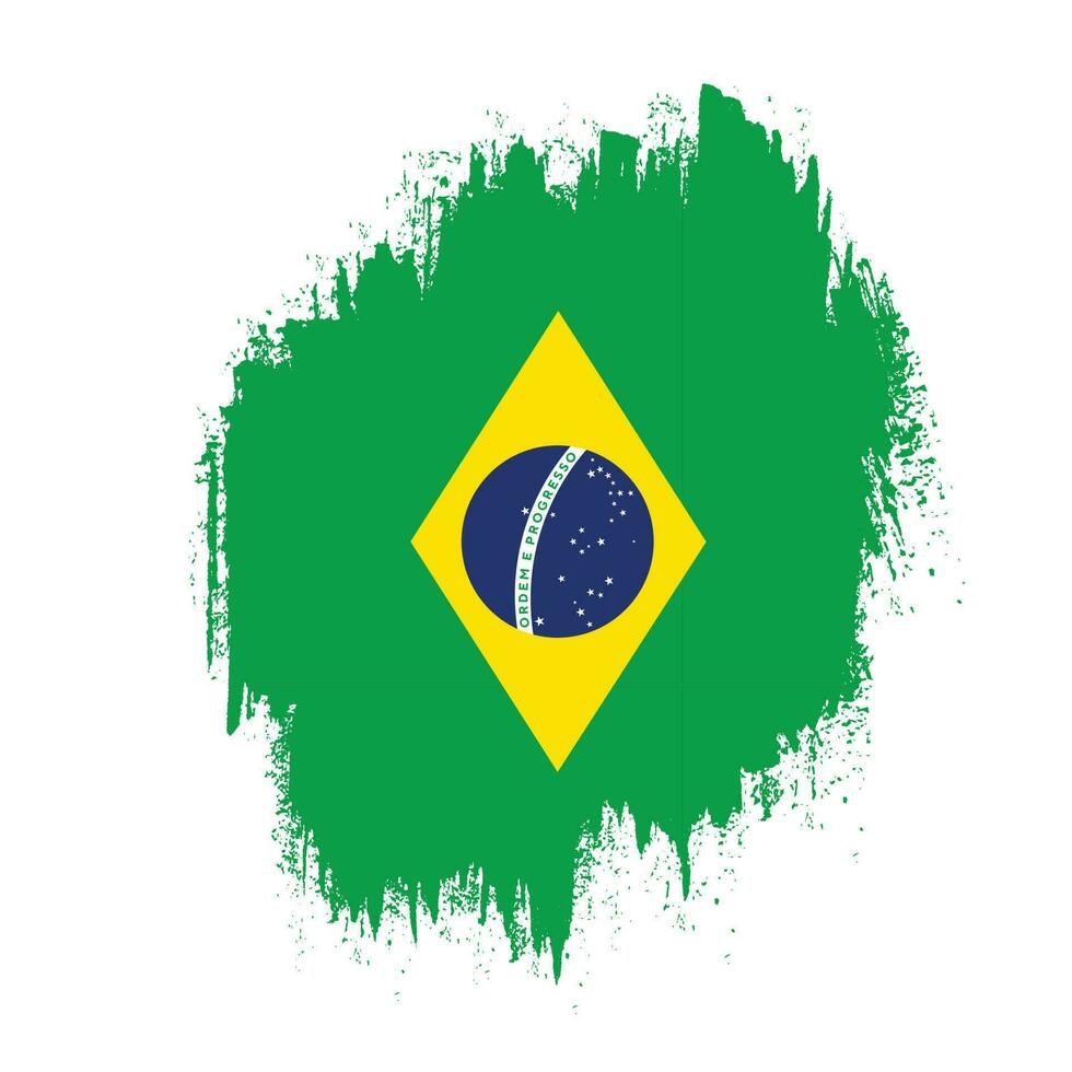 abstract borstel beroerte Brazilië vlag vector beeld