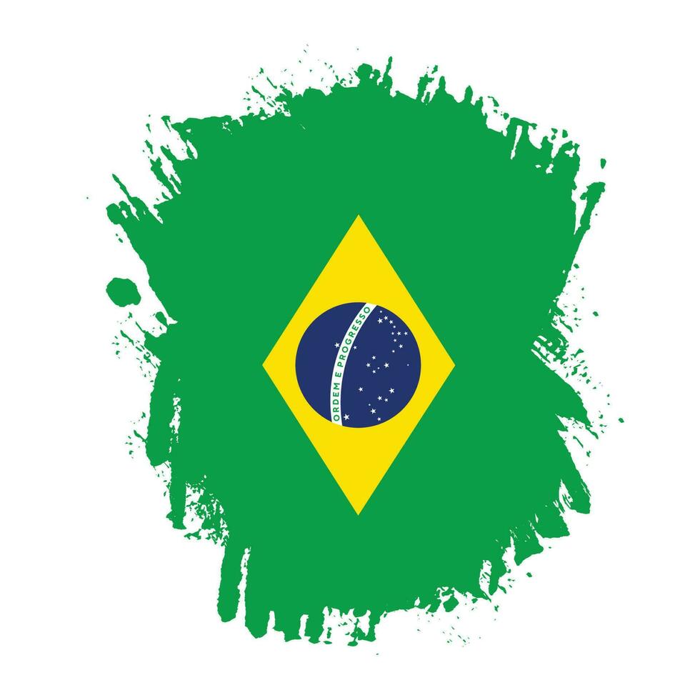 nieuw hand- verf Brazilië abstract vlag vector