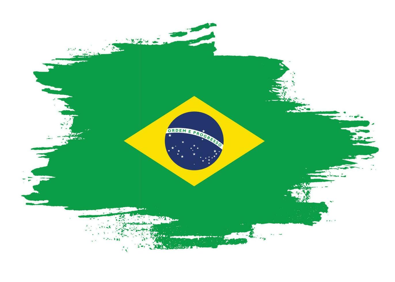 inkt spatten borstel beroerte Brazilië vlag vector