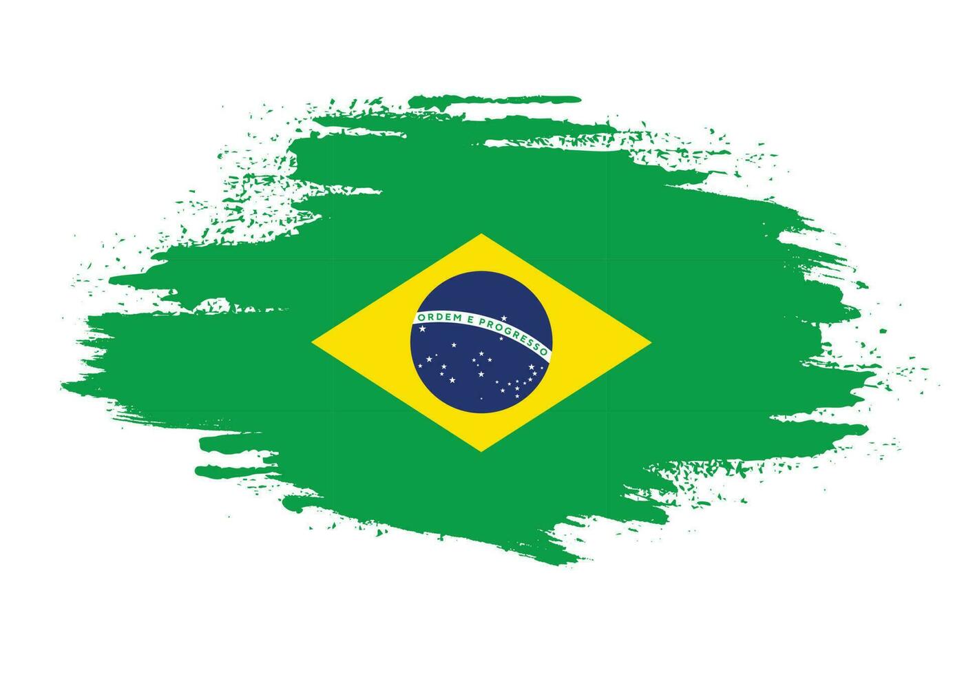 verf inkt borstel beroerte vrij Brazilië vlag vector