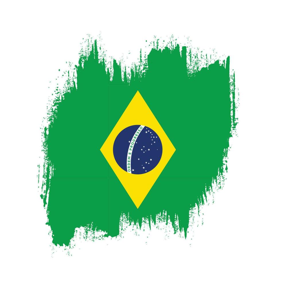 vrij penseelstreek Brazilië vlag vector