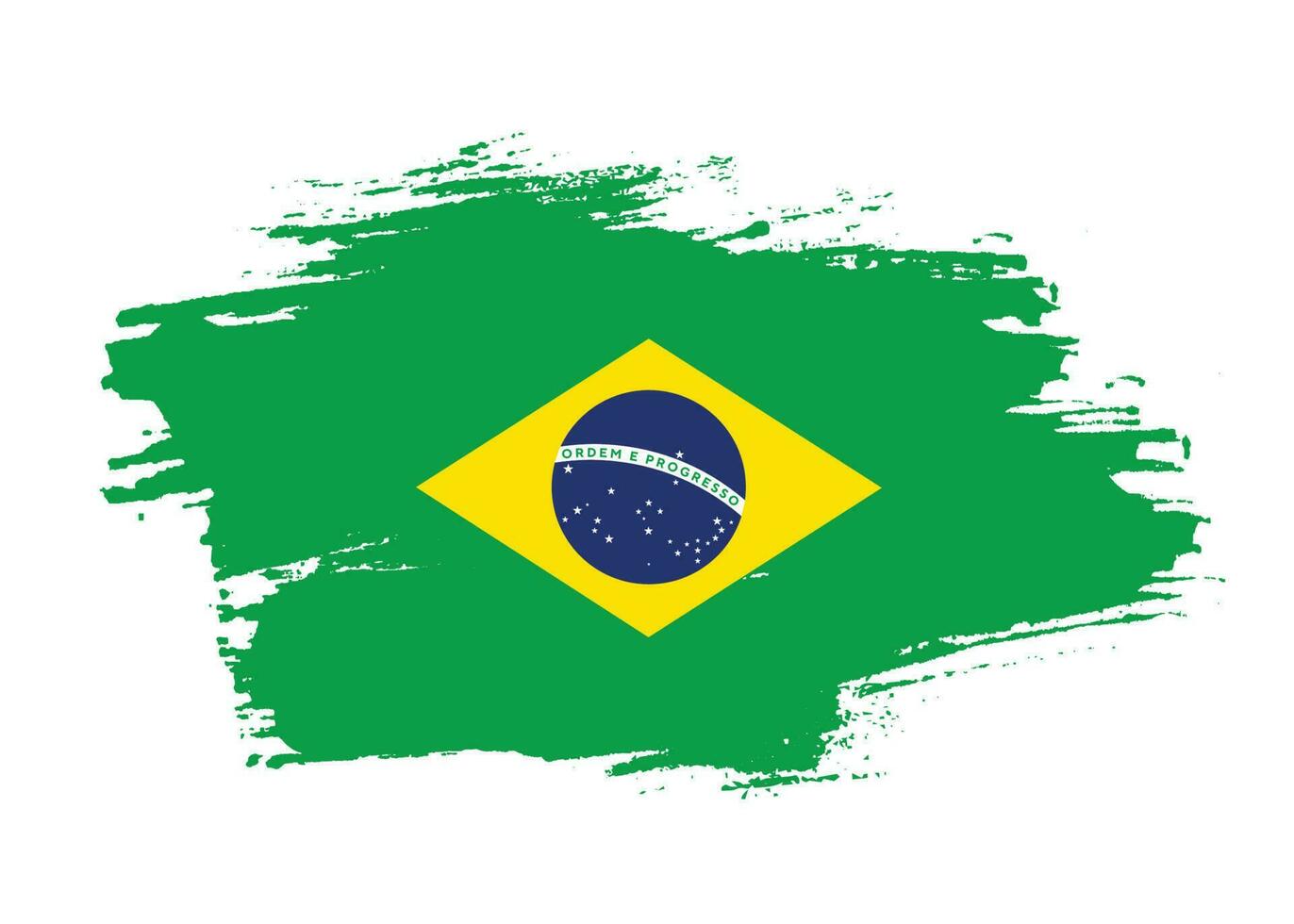 Brazilië borstel grunge vlag vector