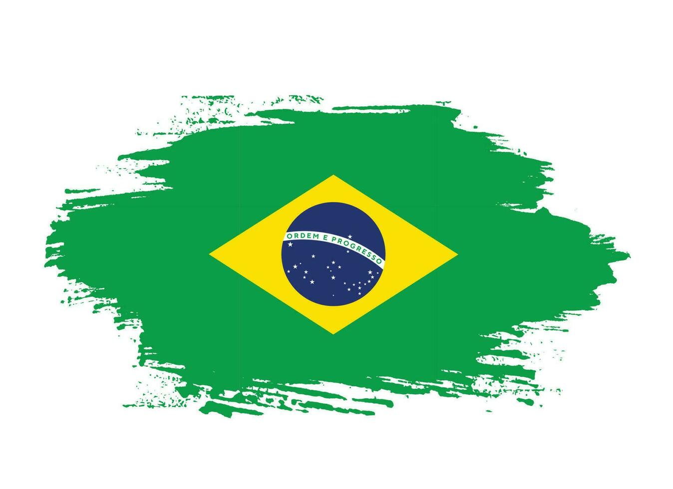 Brazilië vlag vector met borstel beroerte illustratie