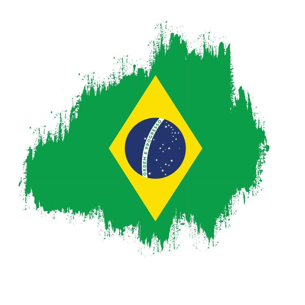vrij penseelstreek Brazilië vlag vector