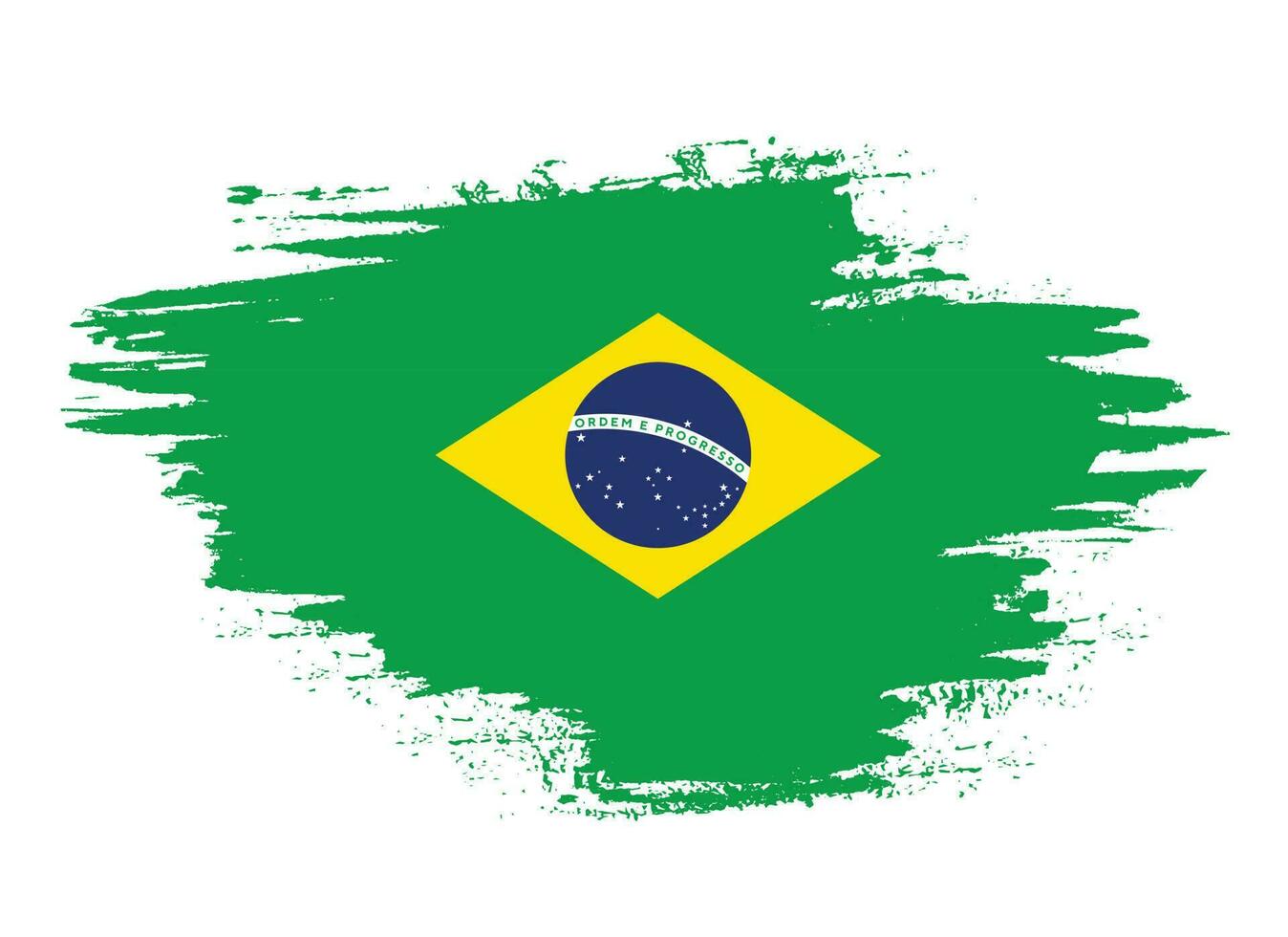 verf borstel beroerte vorm Brazilië vlag vector